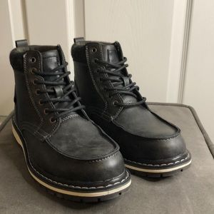 Black leather boots